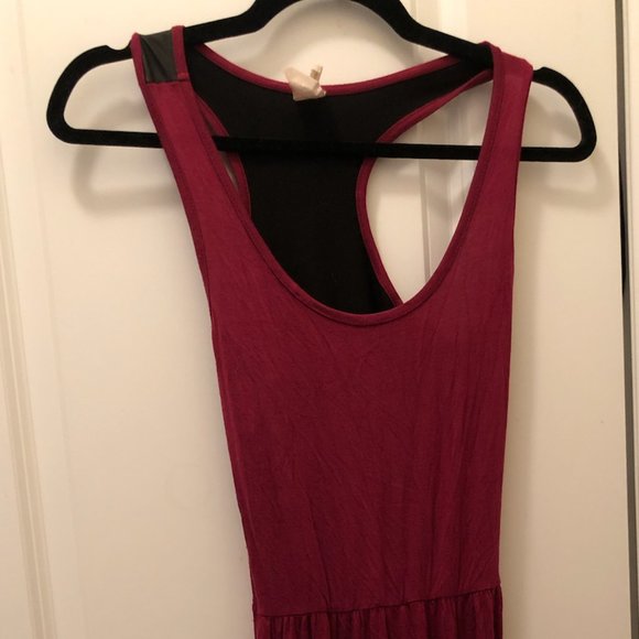Ooyoo red maxi dress with fake leather back from Mendocino (mixed fabric) - Picture 3 of 3